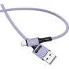 USAMS U52 adatkábel (USB - microUSB, 2A, gyorstöltő, 100cm, törésgátló) LILA (SJ435USB04) (69870-uniw)