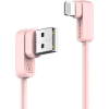 USAMS U-FLOW adatkábel (USB - lightning, 2A, gyorstöltő, 120cm, 90 fokos) RÓZSASZÍN Apple iPhone 14 Pro / iPhone 14 Plus / iPhone 14 (IPUSBCY03) (IPUSBCY03)