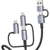 USAMS US-SJ713 Sufeng Series USB-A/Type-C-Type-C/Lightning/micro USB Kábel 60W 1.2 m-Fekete ( )