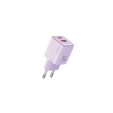 USAMS X-Ron USB-C / USB-A Hálózati töltő - Lila (30W) mobiltelefon kellék