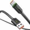 USAMS Yu Adatkábel Usb - Type-C, Cipőfűző, Fekete ( )