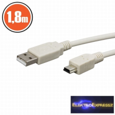  USB kábel A dugó - B dugó (mini) 1,8 m kábel és adapter
