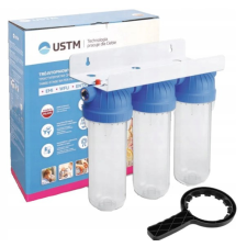 USTM Háromlépcsős szűrőház 10&quot; hidegvízre 1/2&quot; csatlakozás USTM FS3WFW12 vízszűrő