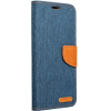 utángyártott Apple iPhone 14 Pro, Oldalra nyíló tok, stand, Canvas Book, sötétkék