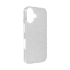 utángyártott Apple iPhone 16 csillámos hátlap tok, ezüst tok és táska