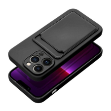 utángyártott Apple iPhone 16 Pro kártyatartós szilikon tok, fekete tok és táska