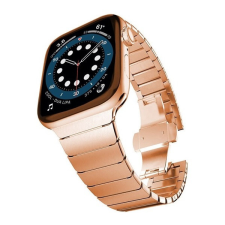 utángyártott Apple Watch fémszíj 38/40/41mm, rozéarany okosóra kellék