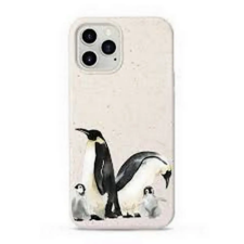 utángyártott Biológiailag lebomló telefontok (Iphone 11) - fehér, pingvinek tok és táska
