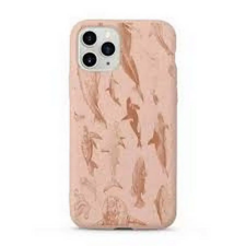 utángyártott Biológiailag lebomló telefontok (Iphone 11) - púder színű, vízi élővilág tok és táska