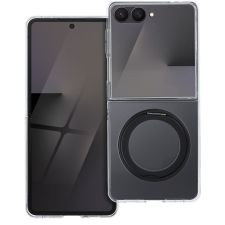 utángyártott Bracket Samsung Galaxy Z Flip 7 hátlap tok kitámasztóval, átlátszó-fekete tok és táska