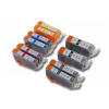 utángyártott Canon Pixma MG5100 készülékhez 10 db tintapatron (Cián / Fekete / Fekete / Fehér / Magenta / Sárga) - Utángyártott