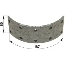 utángyártott Fékbetét Deutz-Fahr - 187 x 60 x 5 mm autóalkatrész