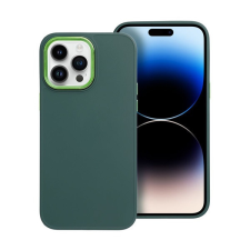 utángyártott Frame Apple iPhone 14 Pro Max közepesen ütésálló tok kameravédő kerettel, zöld tok és táska