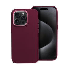 utángyártott Frame iPhone 15 Pro közepesen ütésálló tok kameravédő kerettel, lila tok és táska