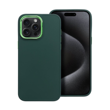 utángyártott Frame iPhone 15 Pro Max közepesen ütésálló tok kameravédő kerettel, zöld tok és táska