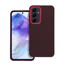 utángyártott Frame Samsung Galaxy A55 5G közepesen ütésálló tok kameravédő kerettel, lila tok és táska
