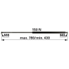 utángyártott Gázrugó hátsó ablakhoz Massey Ferguson 3389556M1 - 150 N, hossz 780 mm