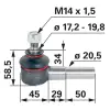 utángyártott Gömbcsukló Ford C5NN3307M - M14 x 1,5, hossz 124 mm