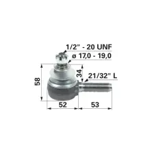 utángyártott Gömbcsukló New Holland - 21/32 hüvelyk L autóalkatrész