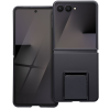 utángyártott Protective Samsung Galaxy Z Flip 7 hátlap tok kitámasztóval, fekete