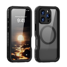 utángyártott Shellbox Apple iPhone 16 Pro Max MagSafe vízálló tok, fekete, mintás tok és táska
