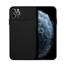 utángyártott Slide Apple iPhone 11 Pro Max, kameravédős szilikon tok, fekete tok és táska