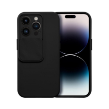utángyártott Slide Apple iPhone 14 Pro, kameravédős szilikon tok, fekete tok és táska