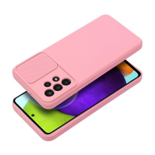 utángyártott Slide Samsung A55 5G, kameravédős szilikon tok, rózsaszín tok és táska