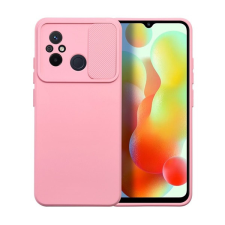 utángyártott Slide Xiaomi Redmi 12C, kameravédős szilikon tok, rózsaszín tok és táska