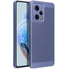 utángyártott Xiaomi Redmi K60 Ultra, Műanyag hátlap védőtok, légáteresztő, lyukacsos minta, Breezy, kék