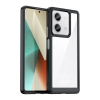 utángyártott Xiaomi Redmi Note 13 5G, Műanyag hátlap védőtok + szilikon keret, közepesen ütésálló, átlátszó hátlap, fekete