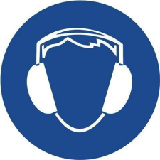  Utasító biztonsági táblák - Használj fülvédőt fülvédő