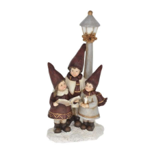  Utcai kórus lámpával bordó 10x7x21cm karácsonyi dekoráció