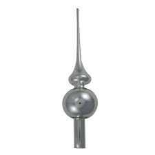  Üveg csúcsdísz ezüst karácsonyfadísz