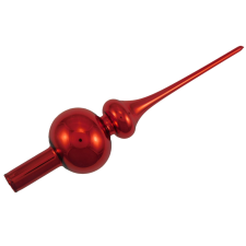  Üveg csúcsdísz Piros fényes 26 cm x 6 cm karácsonyfadísz