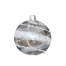  Üveg gömb átlátszó csíkok karácsonyfadísz
