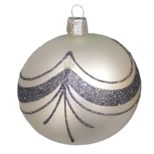  Üveg gömb fehér 8 cm karácsonyfadísz