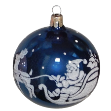  Üveg gömb Sötétkék 7 cm karácsonyfadísz