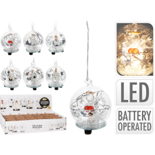  Üveg karácsonyfagömb világítással hatféle változatban karácsonyfa izzósor