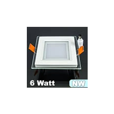  Üveg keretes LED panel (négyzet) - 6 Watt - természetes fényű világítási kellék