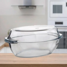  Üveg sütőtál BORCAM 4,15l, fedővel, ovális 3359062 edény