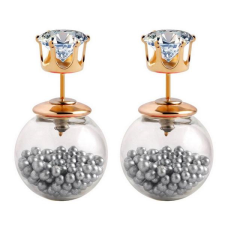  Üvegbe zárt golyók fülbevaló fülbevaló