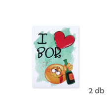  Üvegcímke matrica I love BOR 2db 9x12cm 04232 party kellék