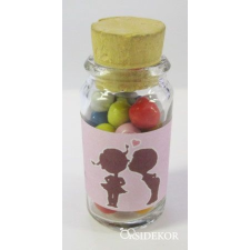  Üvegcse parafadugóval és egyedi címkével dekorációs kellék