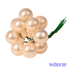  Üveggömb pick 2cm 12db/köteg - Fényes Krém dekorációs kellék