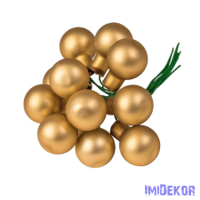  Üveggömb pick 2cm 12db/köteg - Matt Arany dekorációs kellék