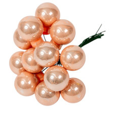  Üveggömb pick barack gyöngy fényes 2cm 12db-os dekorációs kellék