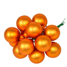  Üveggömb pick borostyán matt 2,5cm 12db-os dekorációs kellék