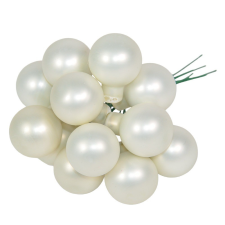  Üveggömb pick fehér matt 2,5cm 12db-os dekorációs kellék