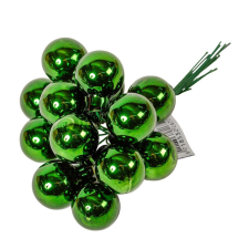  Üveggömb pick fenyő zöld fényes 2cm 12db-os dekorációs kellék